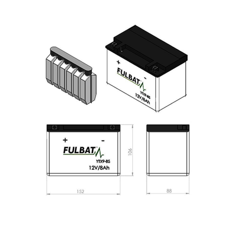 Batterie Fulbat pour Moto Honda 500 CBR F 1987 à 1990 Neuf