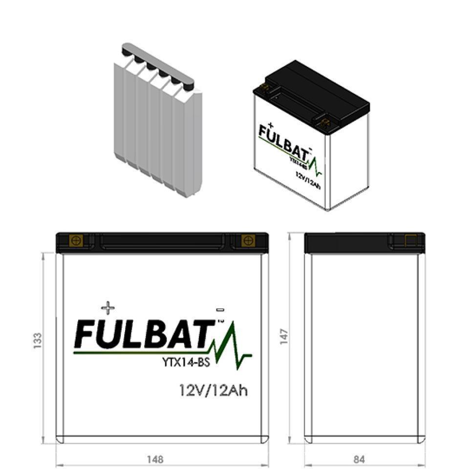 Batterie Fulbat pour Quad Kawasaki 750 KVF Brute force 2004 à 2014 Neuf