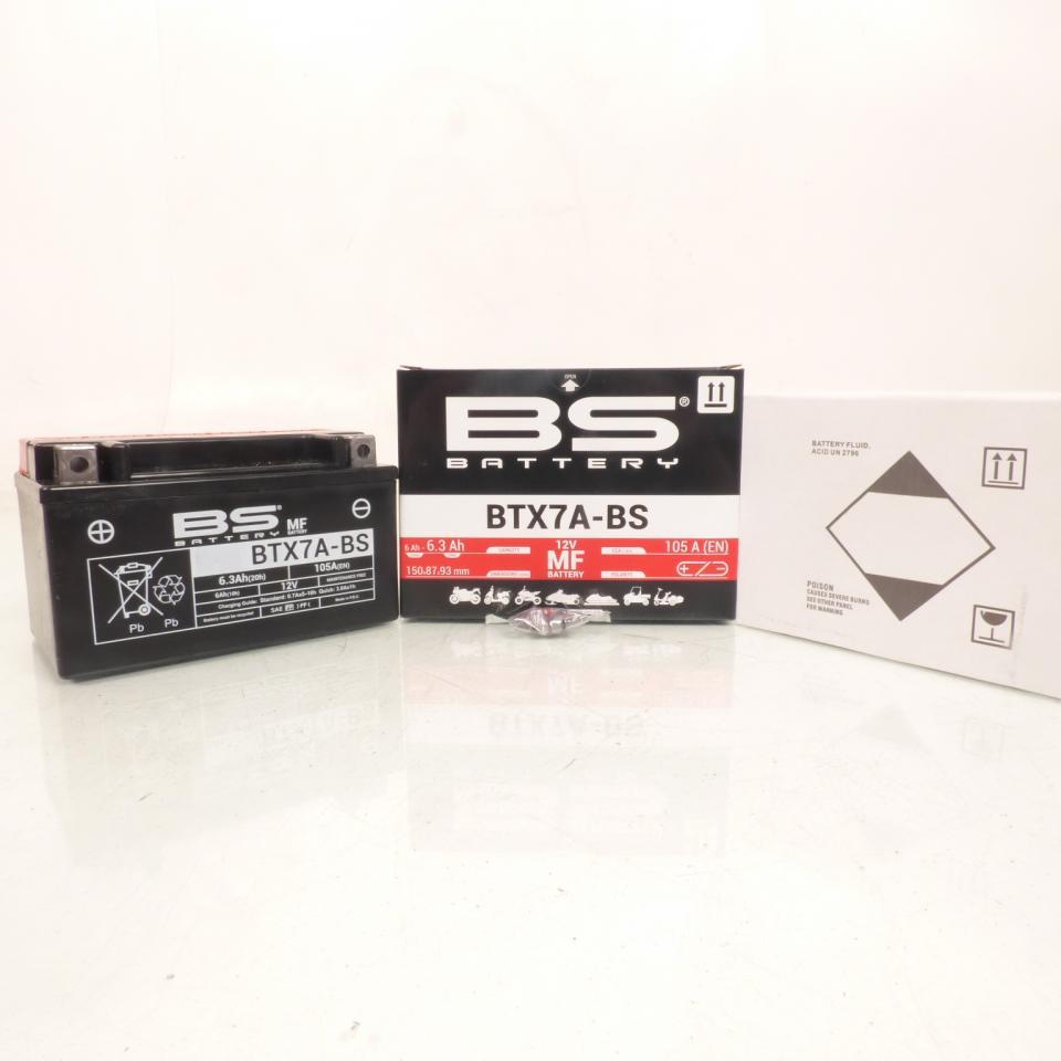 Batterie BS Battery pour Scooter Suzuki 125 Uc Epicuro 1999 à 2003 YTX7A-BS / 12V 6Ah Neuf