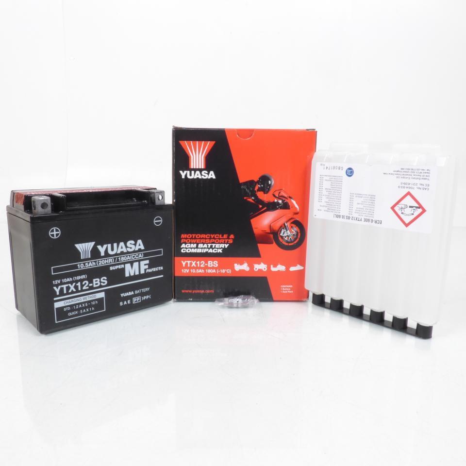 Batterie Yuasa pour Moto Triumph 1200 Thruxton 2016 à 2021 YTX12-BS / 12V 10Ah Neuf