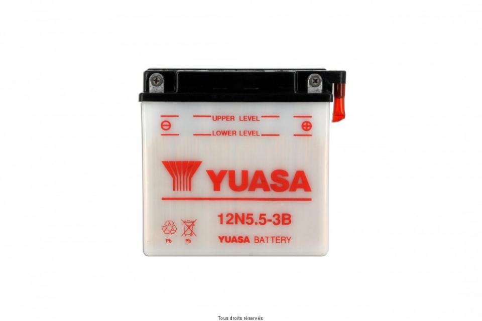 Batterie Yuasa pour Moto Yamaha 350 Rd Lc Ypvs 1983 à 1985 12N5.5-3B / 12V 5.5Ah Neuf