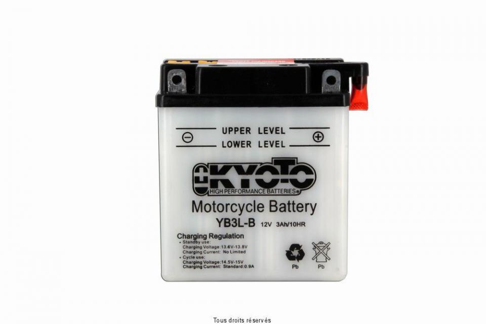 Batterie Kyoto pour Moto Yamaha 125 Dt Lc 1984 YB3L-B / 12V 3Ah Neuf