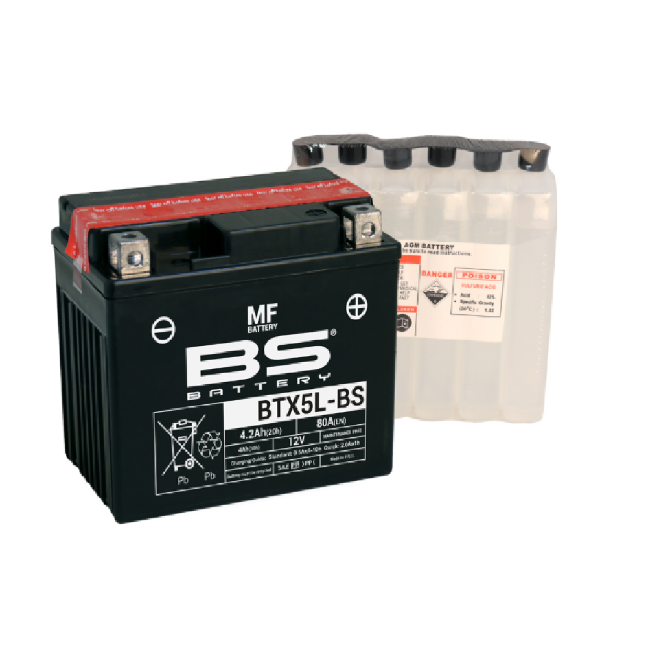 Batterie BS Battery pour Moto KTM 505 SX-F 2007 à 2011 YTX5L-BS Neuf