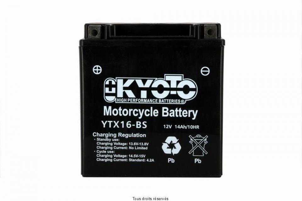 Batterie Kyoto pour Moto Kawasaki 1500 Vn Classic Fi 2001 à 2005 YTX16-BS / 12V 14Ah Neuf