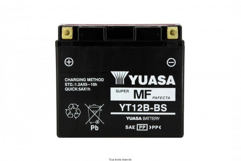 Batterie Yuasa pour Moto Yamaha 650 Xvs S Dragstar 1997 à 2006 YT12B-BS / 12V 10Ah Neuf