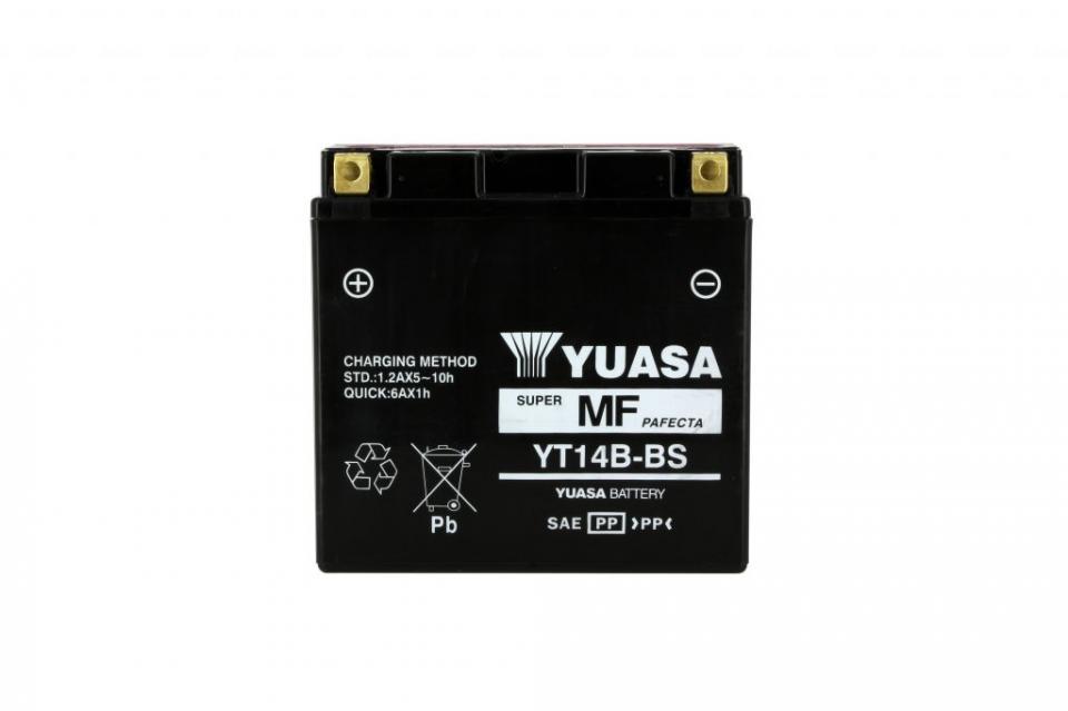Batterie Yuasa pour Moto Yamaha 1100 BT Bulldog 2002 à 2006 YT14B-BS / 12V 12Ah Neuf