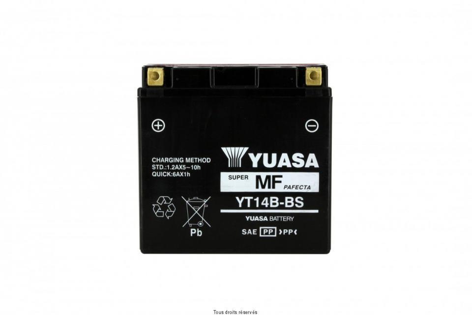 Batterie Yuasa pour Moto Yamaha 1100 Xvs A Dragstar Classic 2000 à 2005 YT14B-BS / 12V 12Ah Neuf