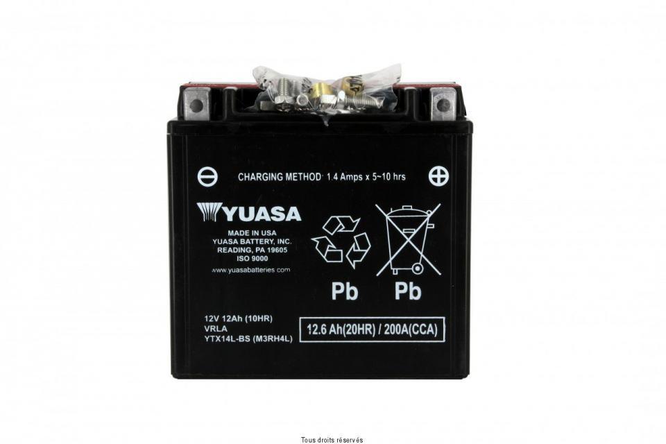 Batterie Yuasa pour Moto Buell 1125 R 2009 à 2010 YTX14L-BS / 12V 12Ah Neuf