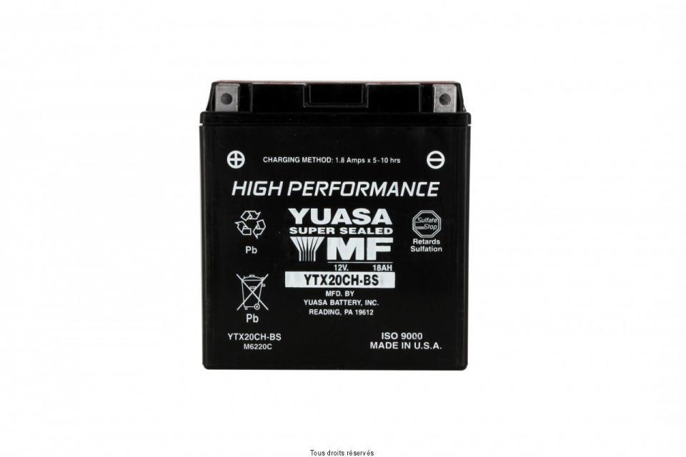 Batterie Yuasa pour Moto Moto Guzzi 1400 Audace Abs 2015 à 2017 YTX20CH-BS / 12V 18Ah Neuf