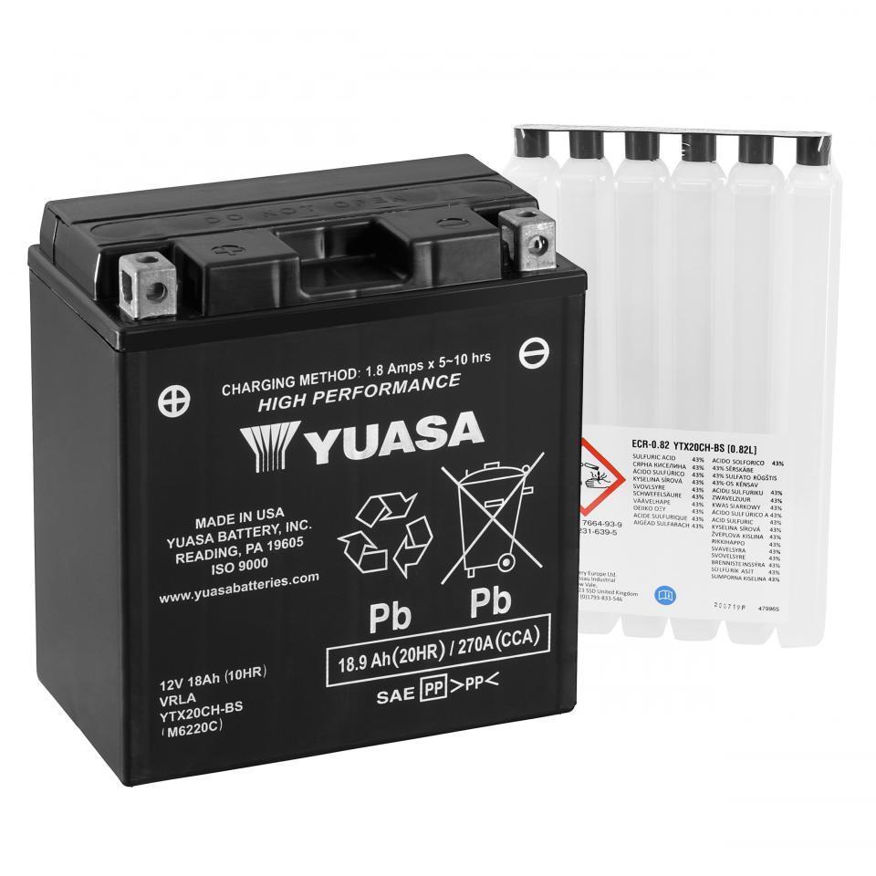 Batterie Yuasa pour Moto Moto Guzzi 1400 California Custom Abs 2013 à 2015 YTX20CH-BS / 12V 18Ah Neuf