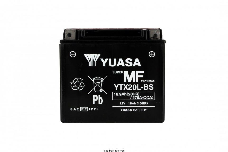 Batterie Yuasa pour Quad CAN-AM 800 OUTLANDER MAX EFI XT 2008 YTX20L-BS / 12V 18Ah Neuf