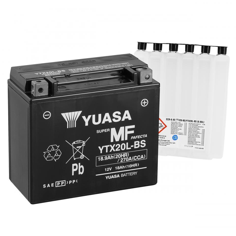 Batterie Yuasa pour Moto Buell 1200 X1 Lighting 1999 à 2002 YTX20L-BS / 12V 18Ah Neuf