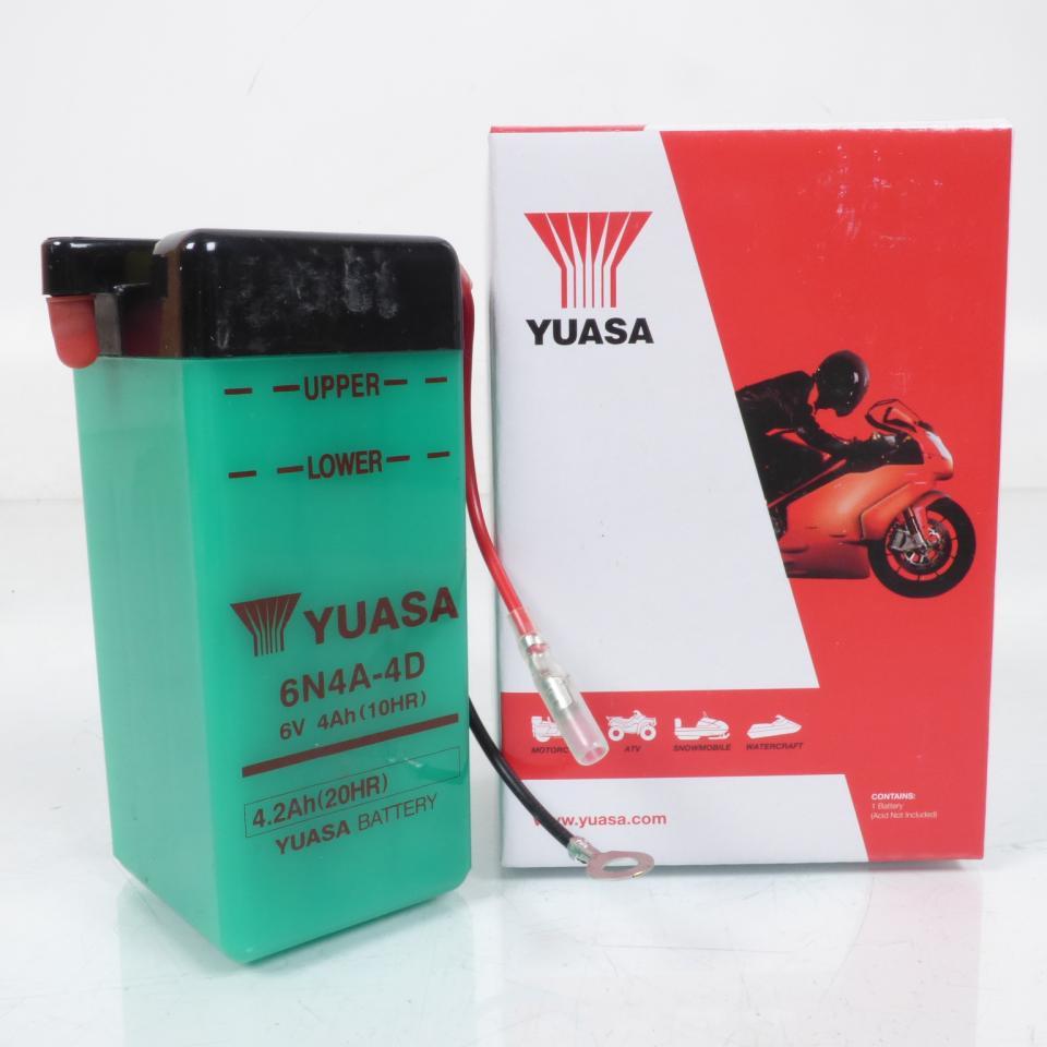 Batterie Yuasa pour Moto Yamaha 50 Rd Dx 1975 à 1977 6N4A-4D / 6V 4Ah Neuf