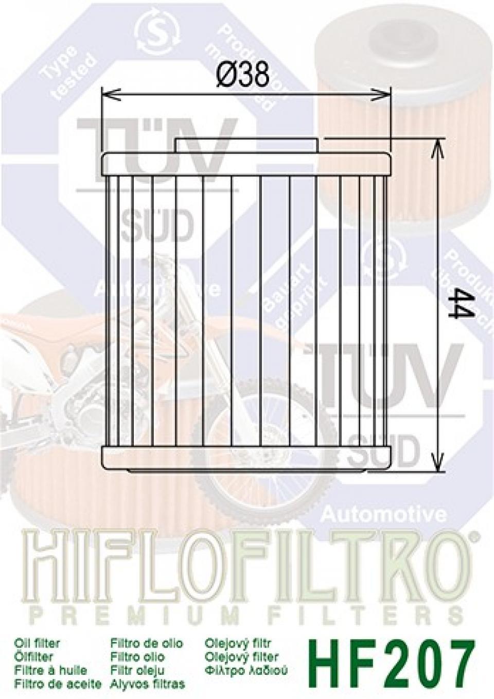 Filtre à huile Hiflofiltro pour Moto Suzuki 450 RMX 2010 à 2013 HF207 Neuf