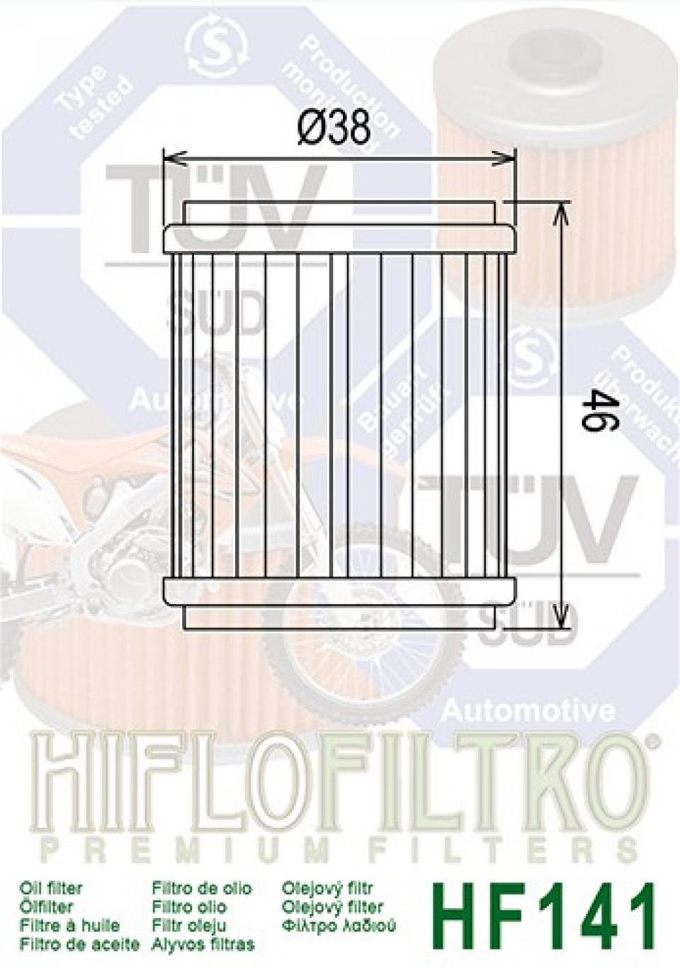 Filtre à huile Hiflofiltro pour Moto Yamaha 450 Yz-F 4T 2003 à 2009 Neuf