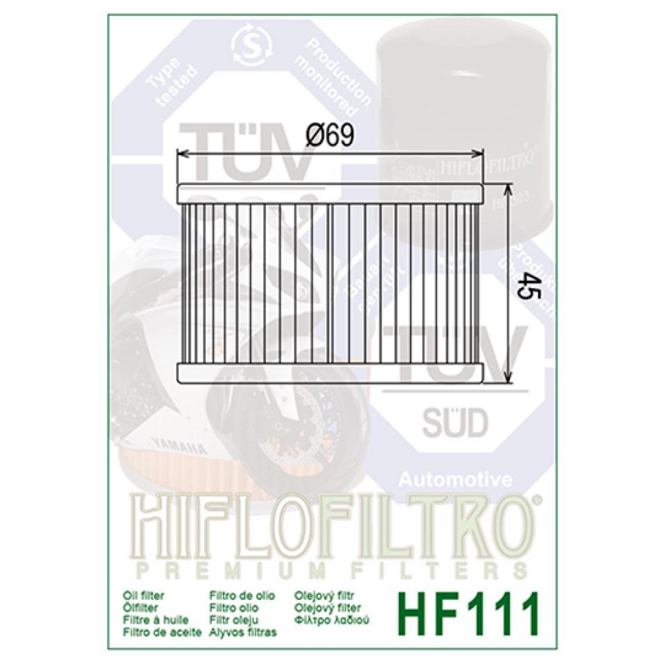 Filtre à huile Hiflofiltro pour Moto Honda 250 CB 1978 à 1984 HF111 Neuf