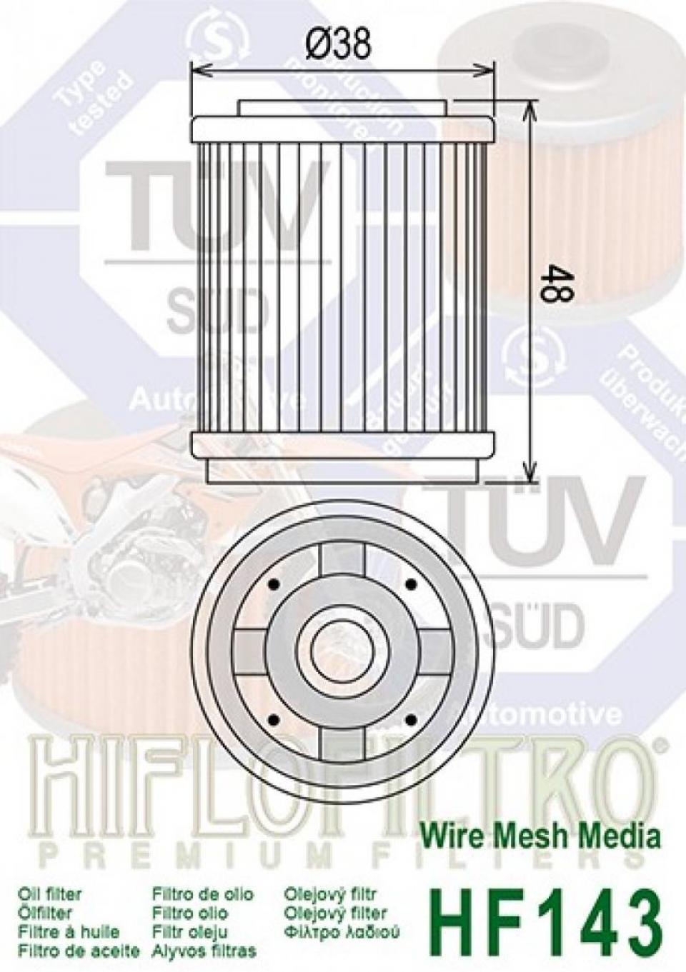 Filtre à huile Hiflofiltro pour Quad Yamaha 250 Yfm X Bear Tracker 1999 à 2004 Neuf