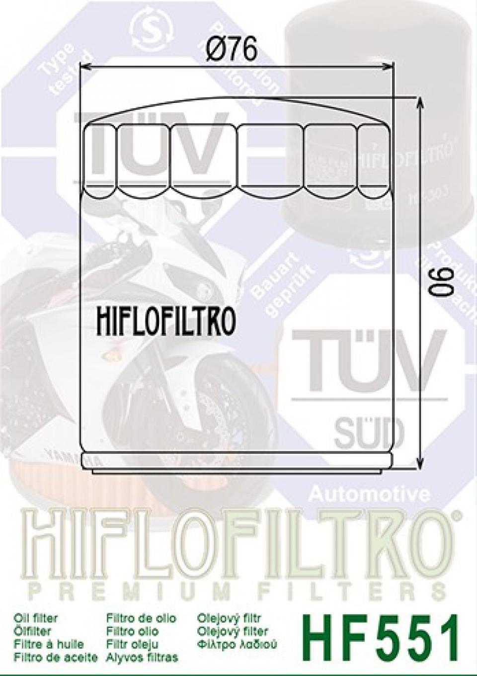 Filtre à huile Hiflofiltro pour moto HF551 Neuf