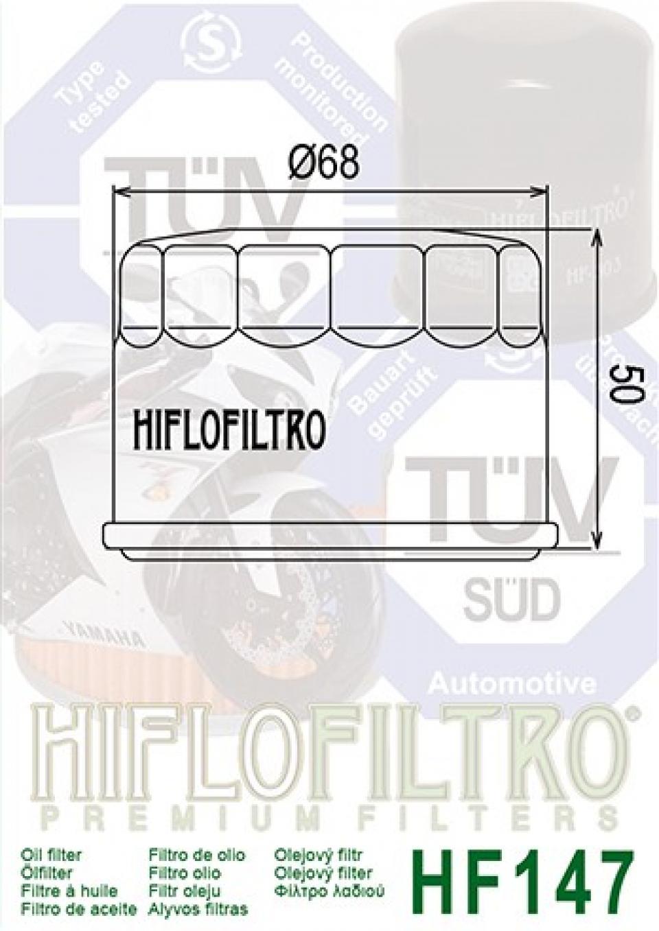 Filtre à huile Hiflofiltro pour Quad Yamaha 660 Raptor 2001 à 2005 HF147 / B16-E3440-00 Neuf