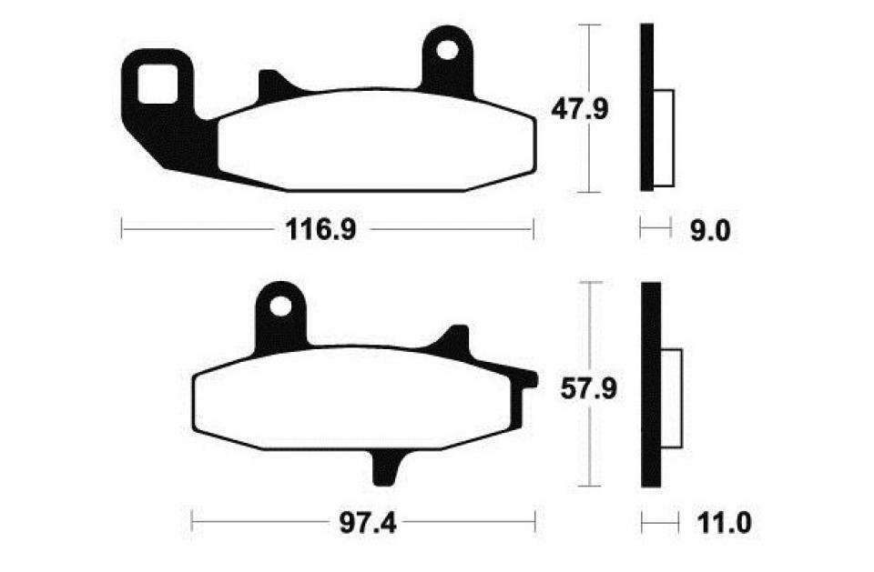 Plaquette de frein avant MF126 Tecnium pour moto Suzuki 650 DR 1990 à 1995 Neuf