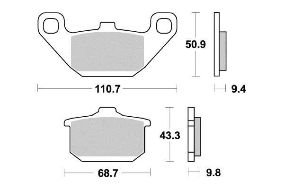 Plaquette de frein Perftec pour Moto Kawasaki 550 Zx Gpz Unitrack 1984 à 1987 AVG / AVD / AR Neuf