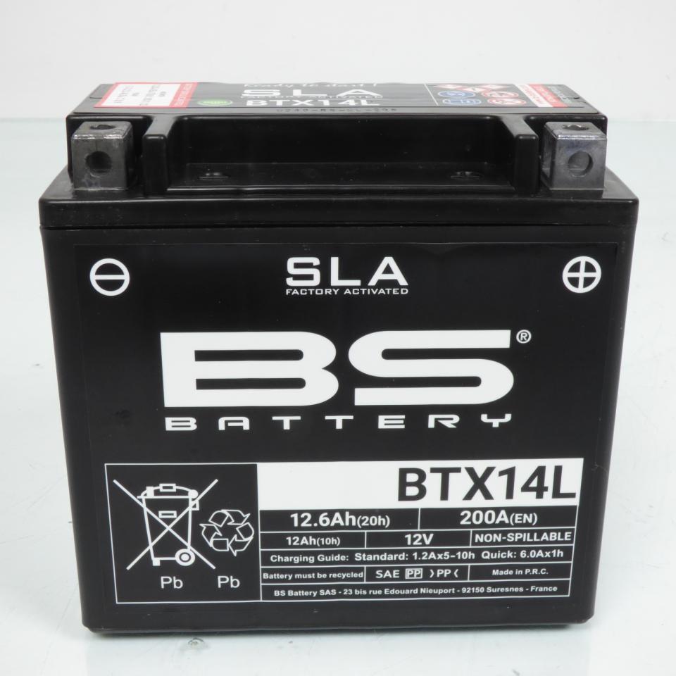 Batterie SLA BS Battery pour Moto Buell 1125 R 2009 à 2010 YTX14L-BS / 12V 12Ah Neuf