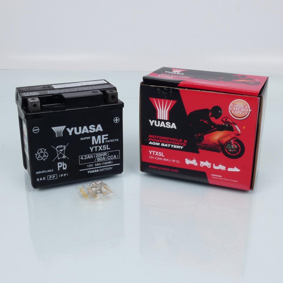 Batterie SLA Yuasa pour Scooter Kymco 50 Dink 2T 1999 à 2006 YTX5L-BS / YTX5L / 12V 4.2Ah Neuf