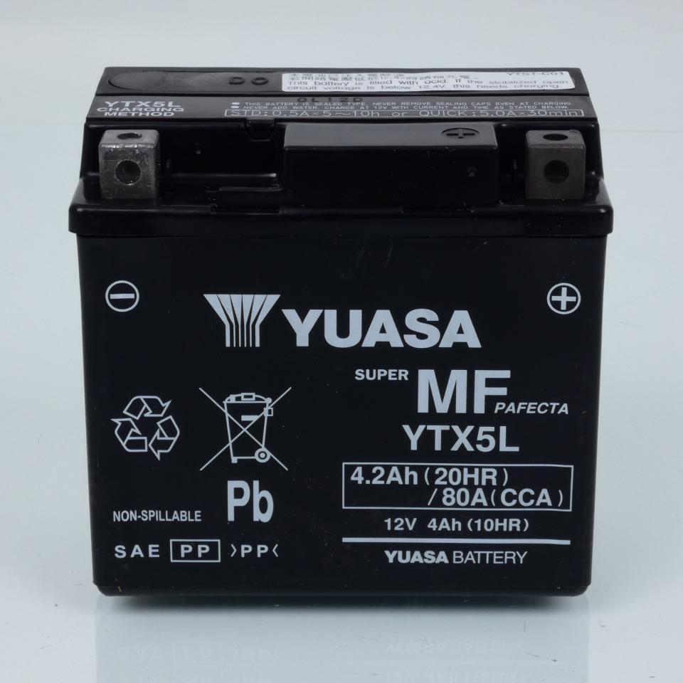 Batterie SLA Yuasa pour Moto KTM 620 SC 1997 à 2001 YTX5L-BS / YTX5L / 12V 4.2Ah Neuf