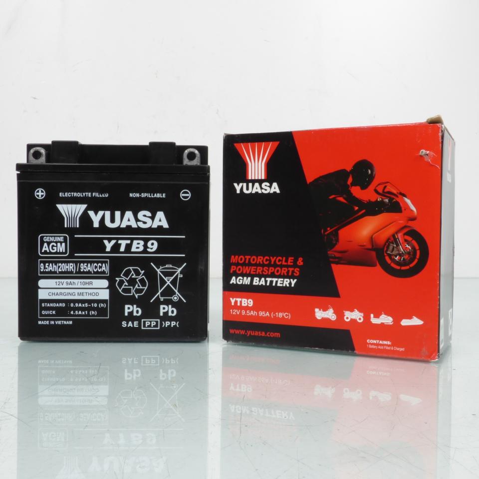 Batterie SLA Yuasa YTB9 12V 9Ah pour moto Neuf