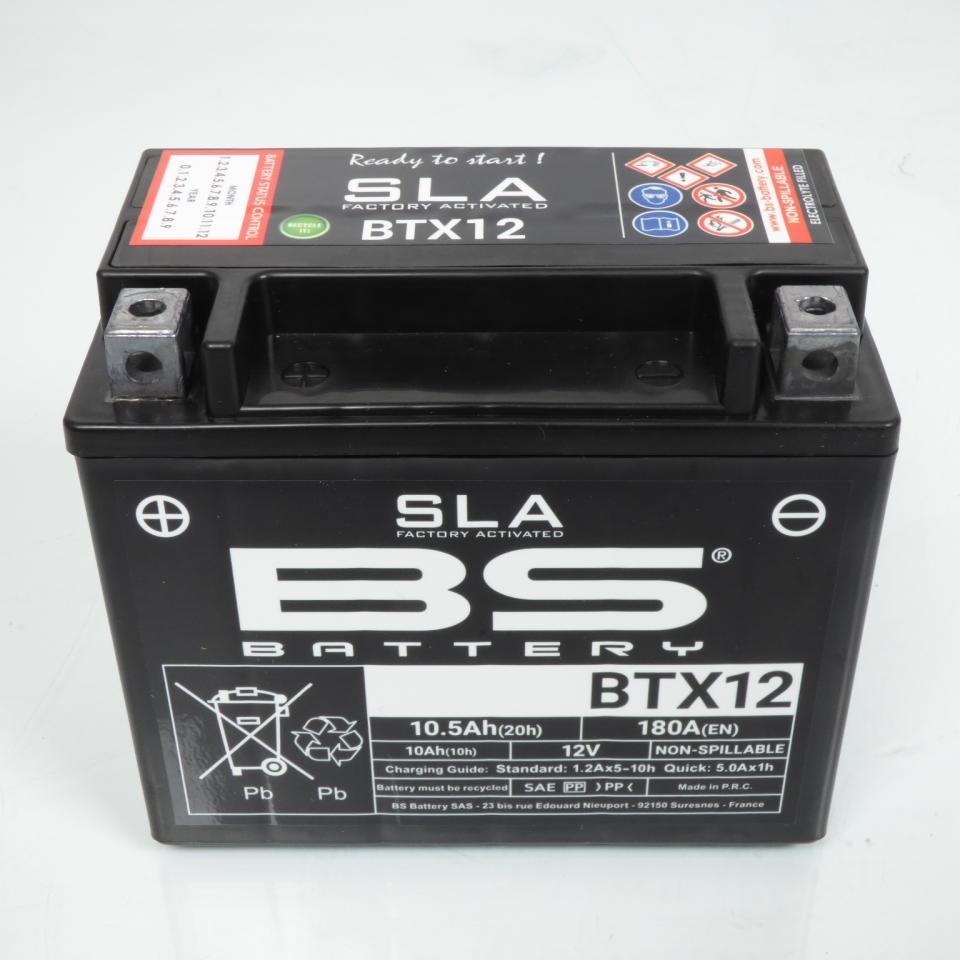 Batterie SLA BS Battery pour Quad Kawasaki 300 KVF Brute force 2014 à 2017 YTX12-BS / 12V 10Ah Neuf