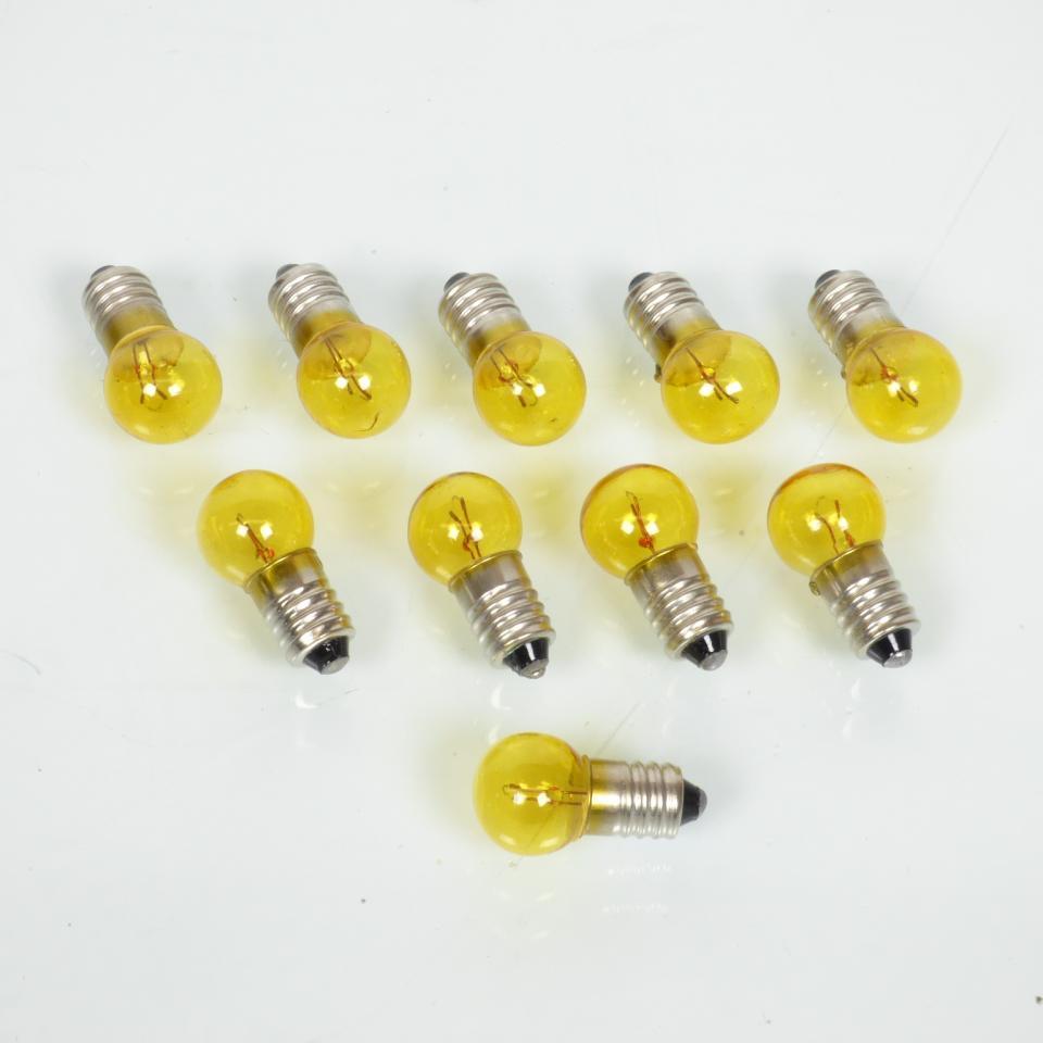 10 Ampoule jaune 6V 6W à visser culot E10 lampe à vis pour mobylette moto cyclo