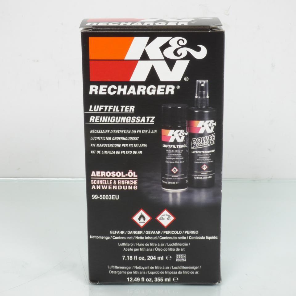 Kit d'entretien de filtre à air K&N en coton pour moto 99-5003EU detergeant huil