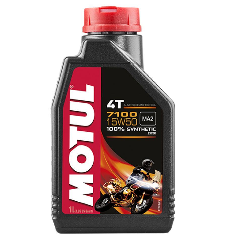 Bidon d'huile Motul 15W-50 7100 MA2 100% synthèsepour moto 4T 1L Neuf