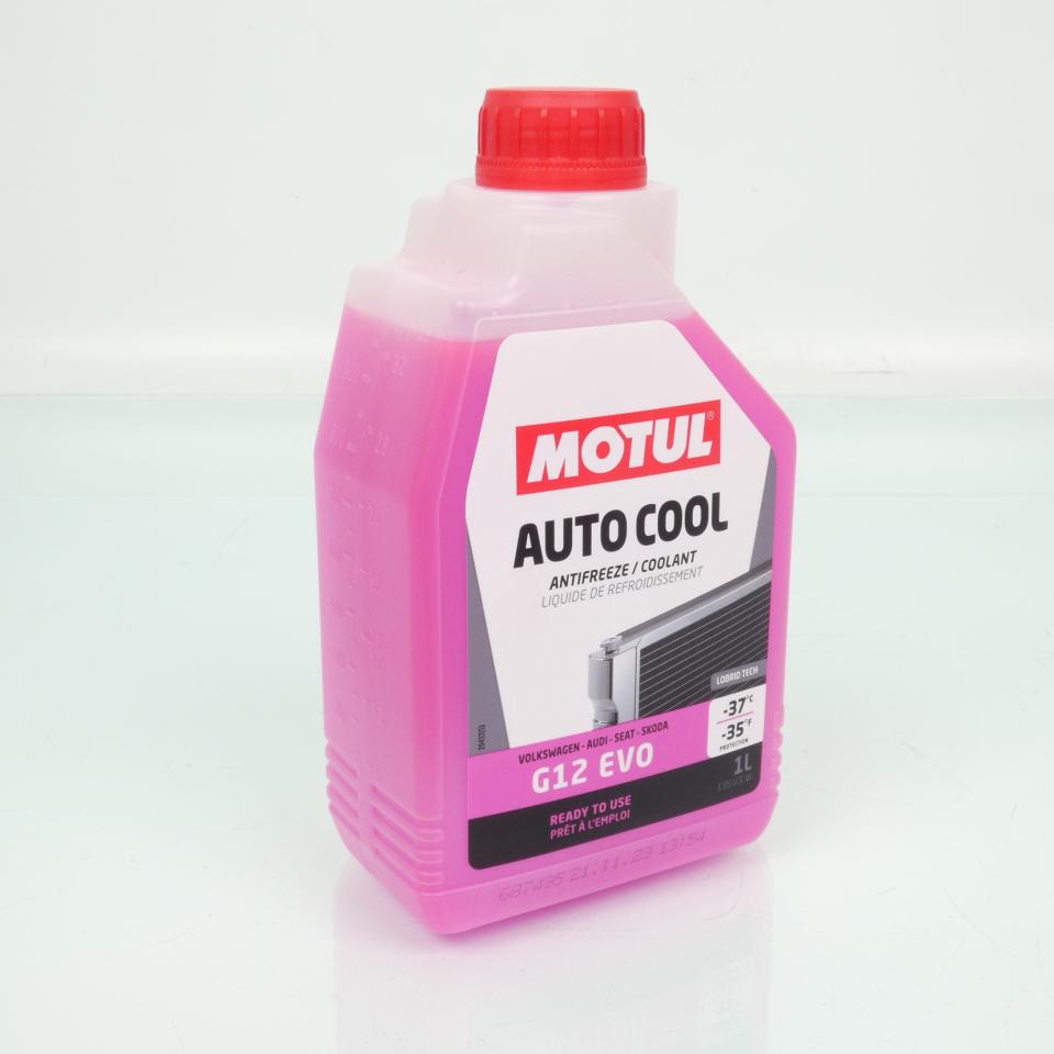 Liquide de refroidissement Motul Auto Cool G12 Evo -37°C rose 1L pour auto Neuf