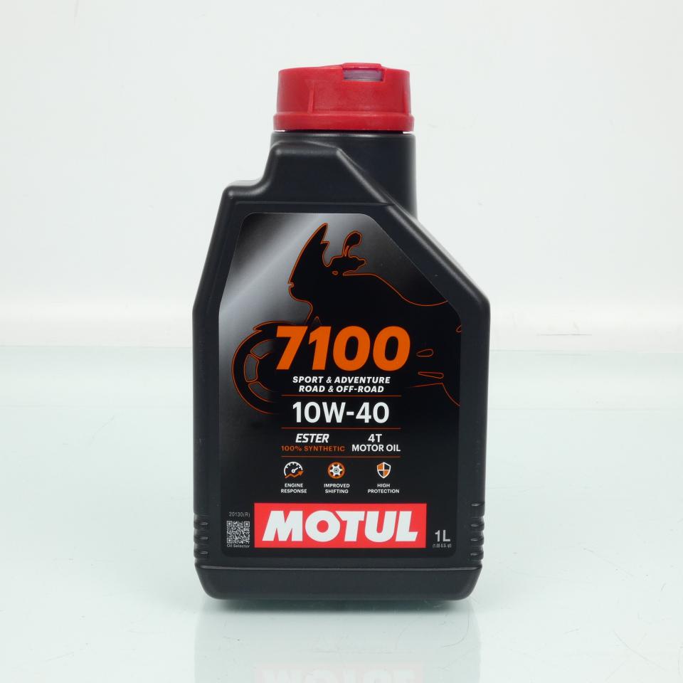 Bidon d'huile lubrifiant Motul 7100 10W40 4T 100% Synthèse 1L pour moto Neuf