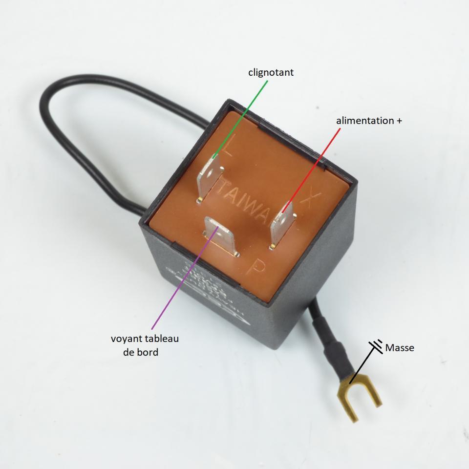 Centrale clignotante 3 cosses pour clignotant à ampoule ou LED moto EF33L
