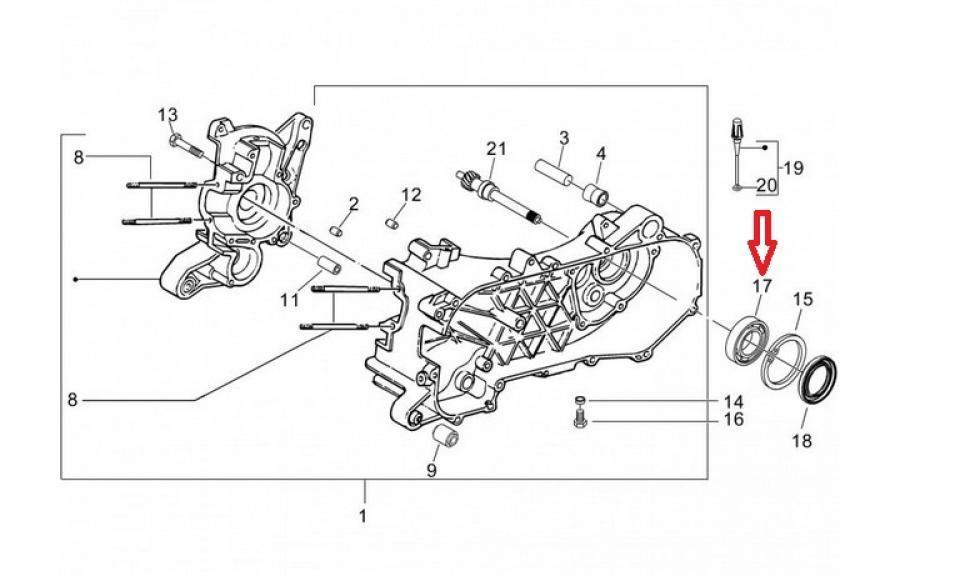 Roulement de roue pour scooter Piaggio 50 Zip 4T 2000-2013 435363 Neuf