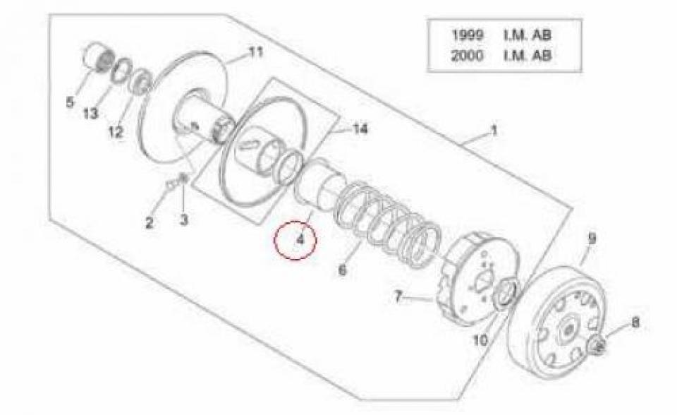 Visserie origine pour Scooter Aprilia 50 Mojito retro 1999 à 2003 2MDA000184 Neuf