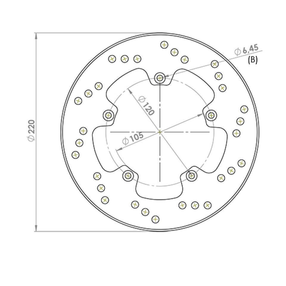 Disque de frein arrière NG Brakes pour Moto MBK 50 X-Power 2003 à 2012 Neuf