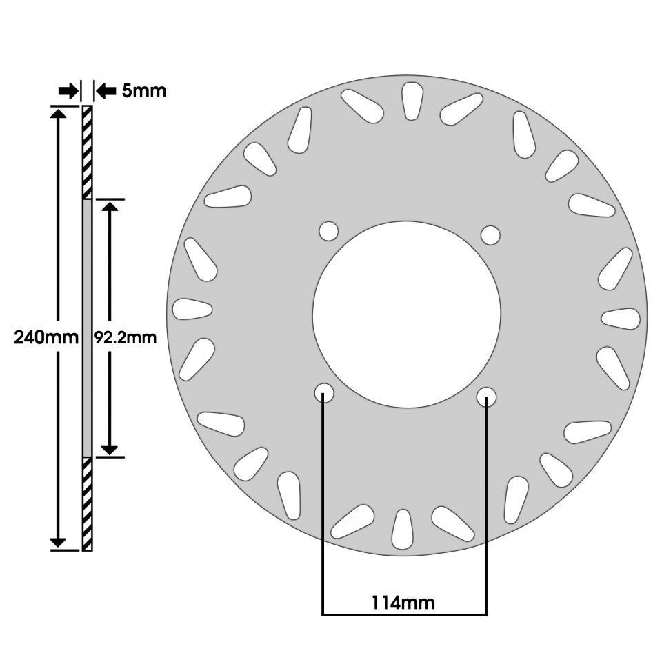 Disque de frein arrière Newfren pour Scooter MBK 250 Skycruiser 2006 à 2011 Neuf