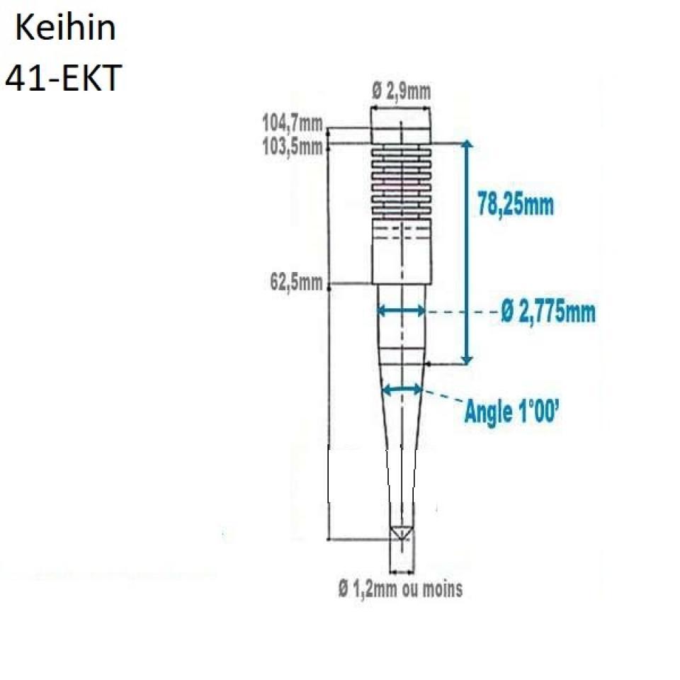 Aiguille de carburateur Keihin FCR 35 à 41mm référence 41-EKT Neuf pour moto