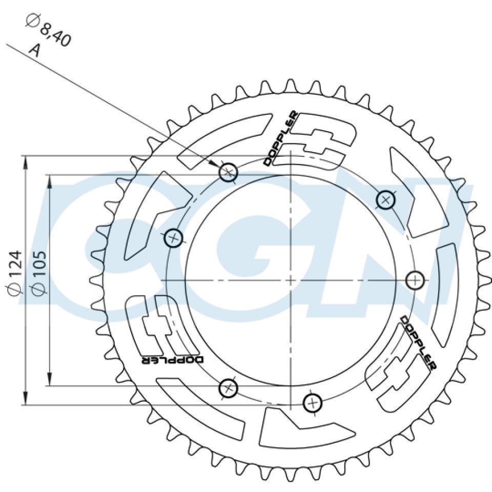 Couronne de transmission Doppler pour Moto Peugeot 50 XP7 Neuf