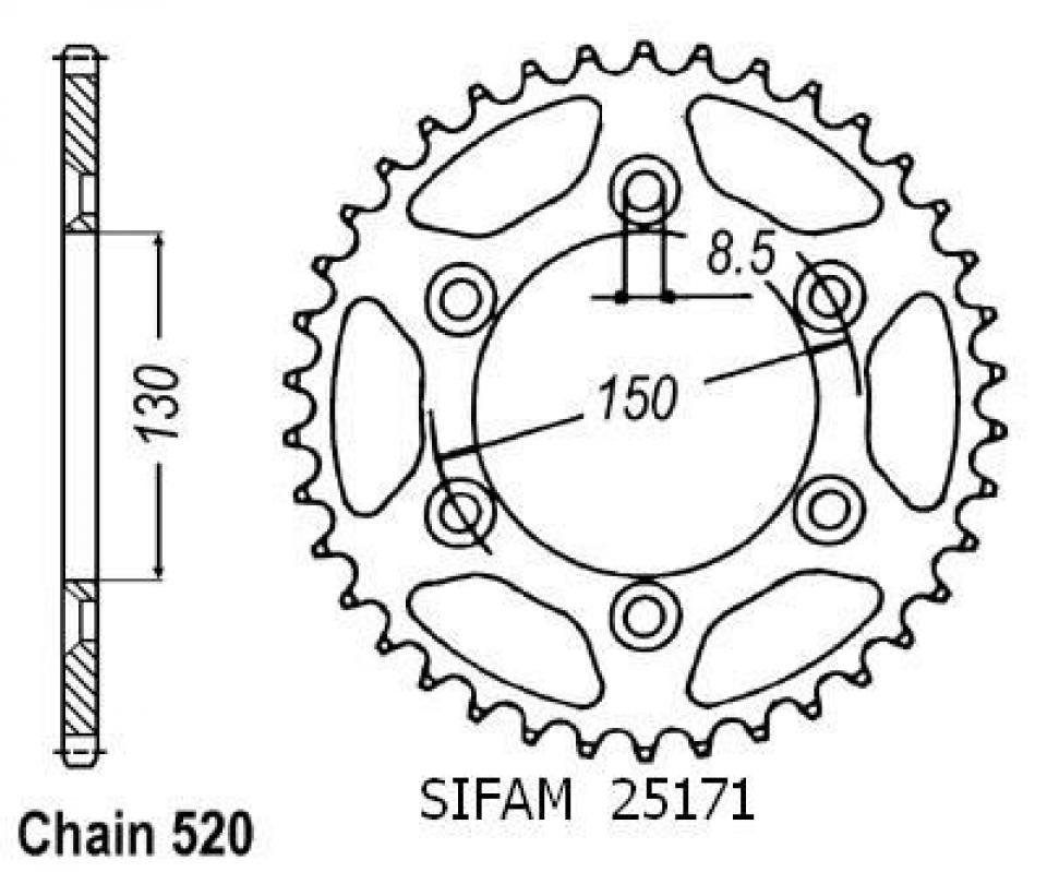 Couronne de transmission Esjot pour Moto Yamaha 250 Yz-F 4T I.E 2014 à 2020 Neuf