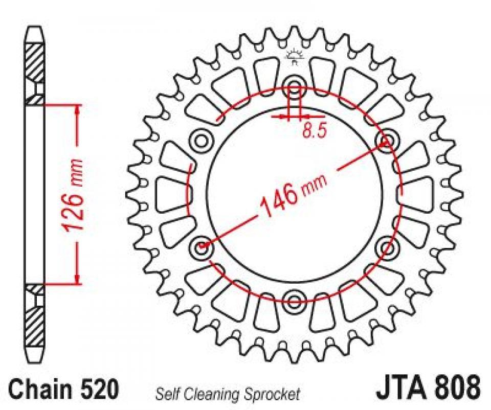 Couronne de transmission Esjot pour Moto Suzuki 125 RM 2000 à 2012 49 dents pas 520 Neuf