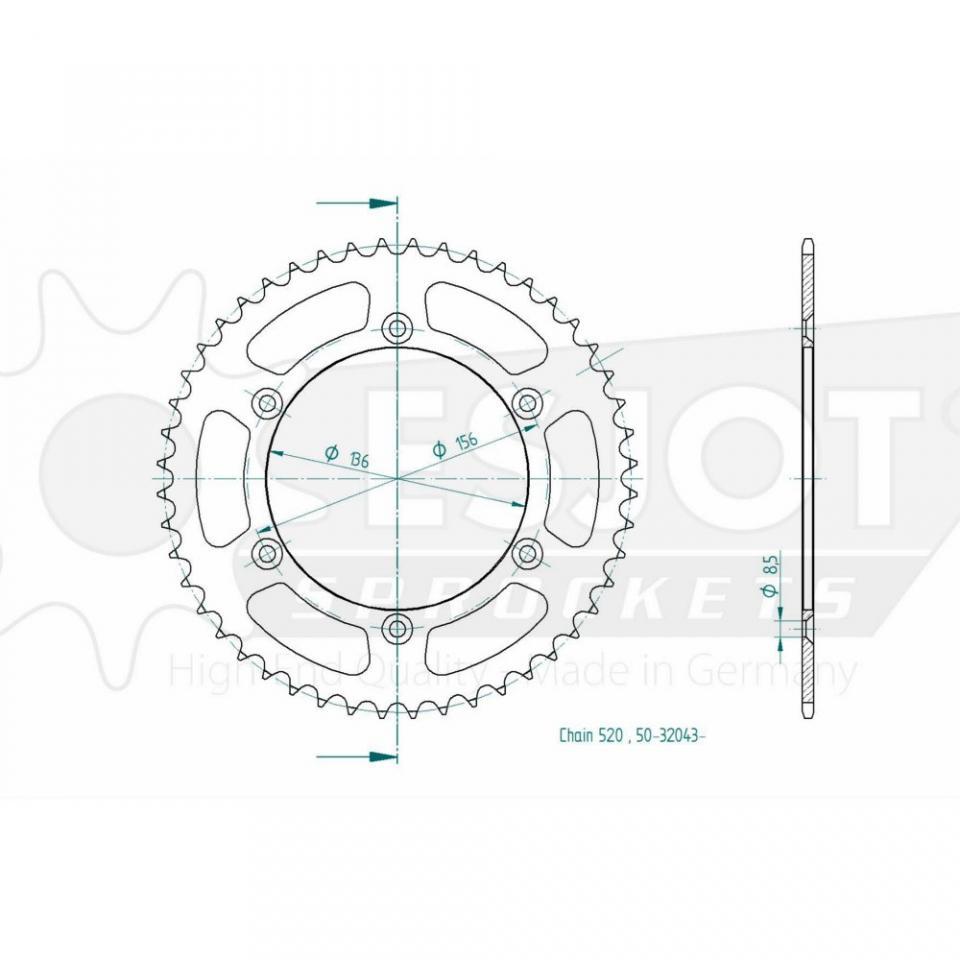 Couronne de transmission Esjot pour Moto Husqvarna 310 Te R 4T 2013 Neuf