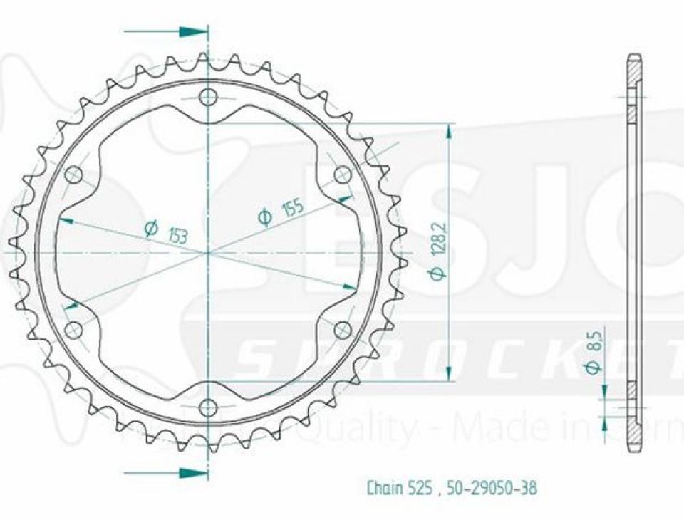 Couronne de transmission Esjot pour Moto KTM 1290 Superduke R 2014 à 2023 Neuf