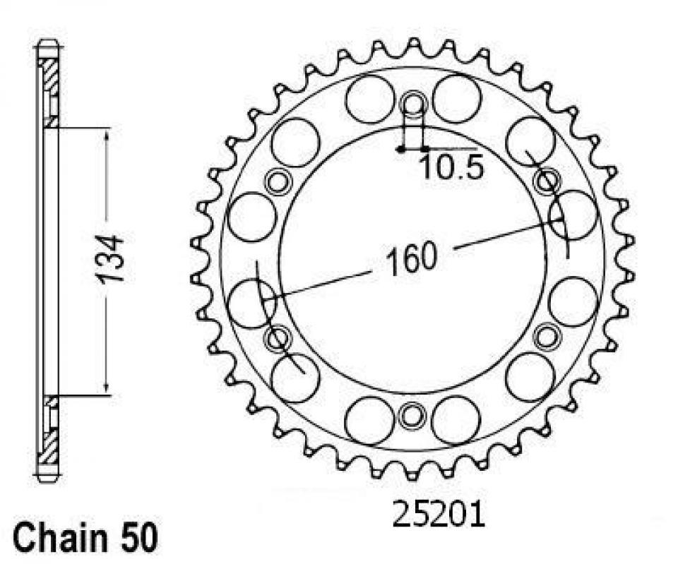 Couronne de transmission Esjot pour Moto Honda 1000 Cbr Rr Fireblade Abs 2009 à 2016 Neuf