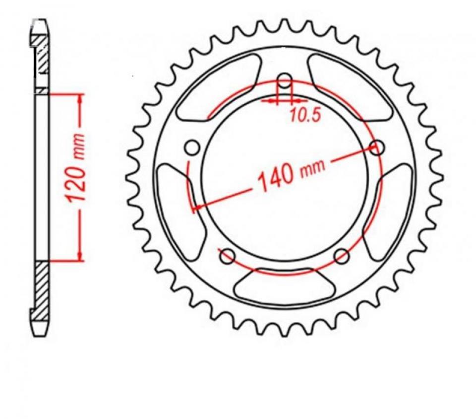 Couronne de transmission 42dts France Equipement pour moto Triumph 600 Speed Four 2002 à 2005 7653-42 Neuf