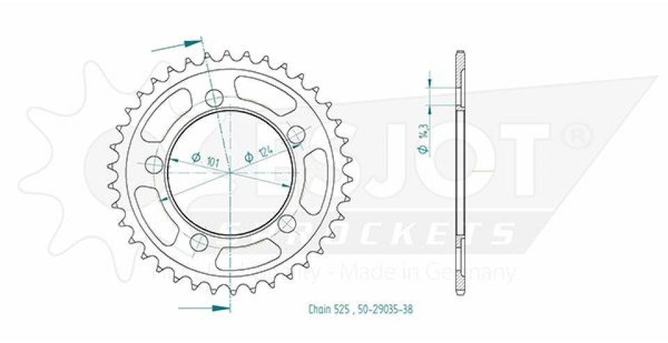 Pignon de sortie de boite Esjot pour Moto Ducati 1100 Hypermotard Evo Sp Corse 2012 Neuf