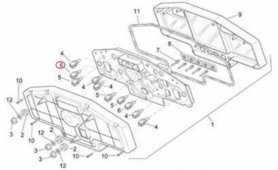 Douille support porte ampoule origine pour Moto Aprilia 1000 RSV 1998 à 2003 AP8124571 Neuf